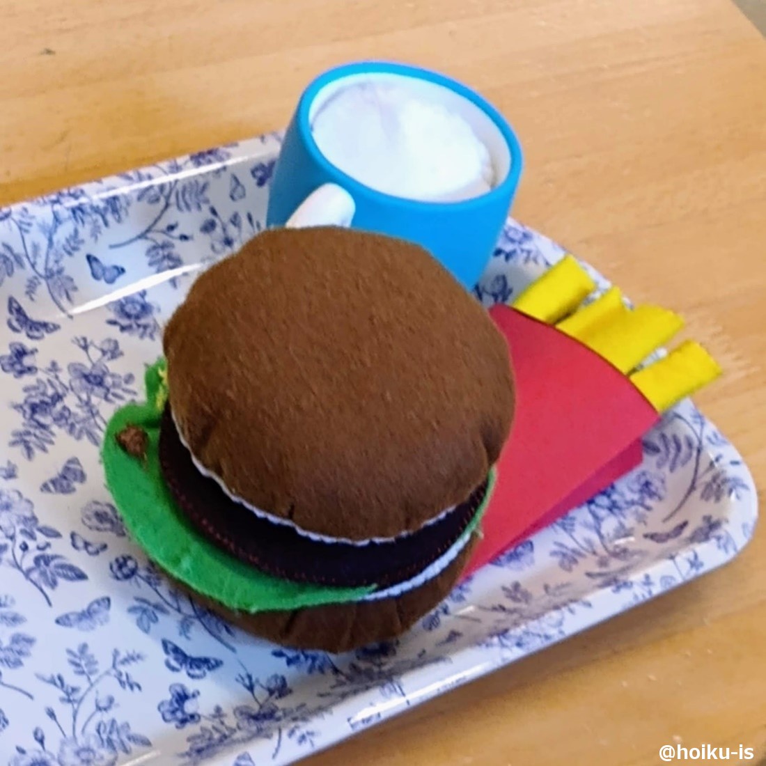 布おもちゃでハンバーガーセット