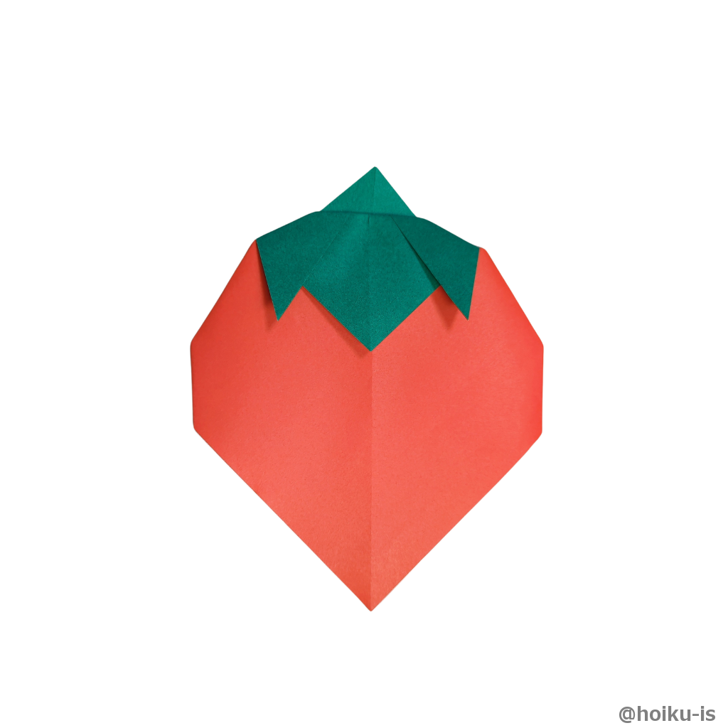 いちごとヘタを組み合わせたら完成