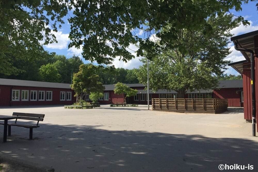 スウェーデンのプレスクールの園庭