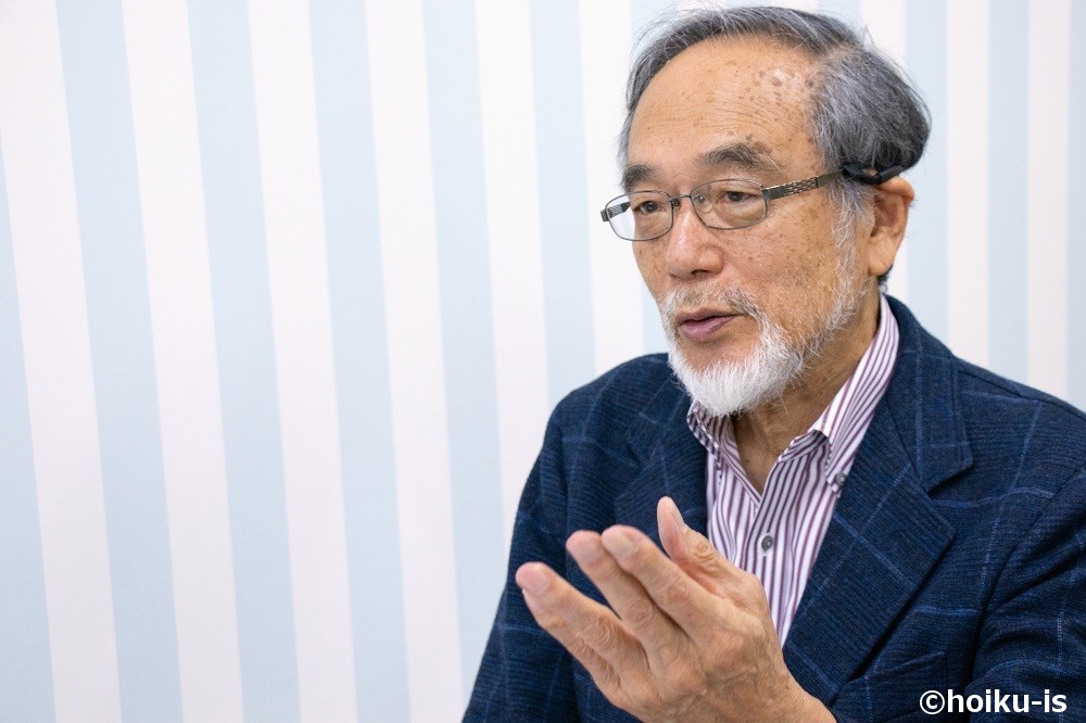 保育に関する取材を受ける汐見稔幸先生