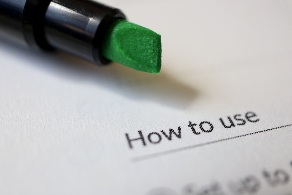 「How to use」と書かれた用紙とペン