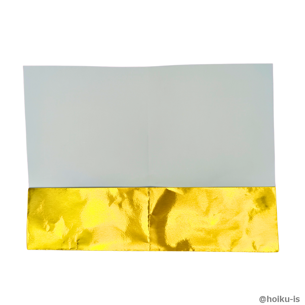 真ん中の折り筋に向かって下の辺を折る