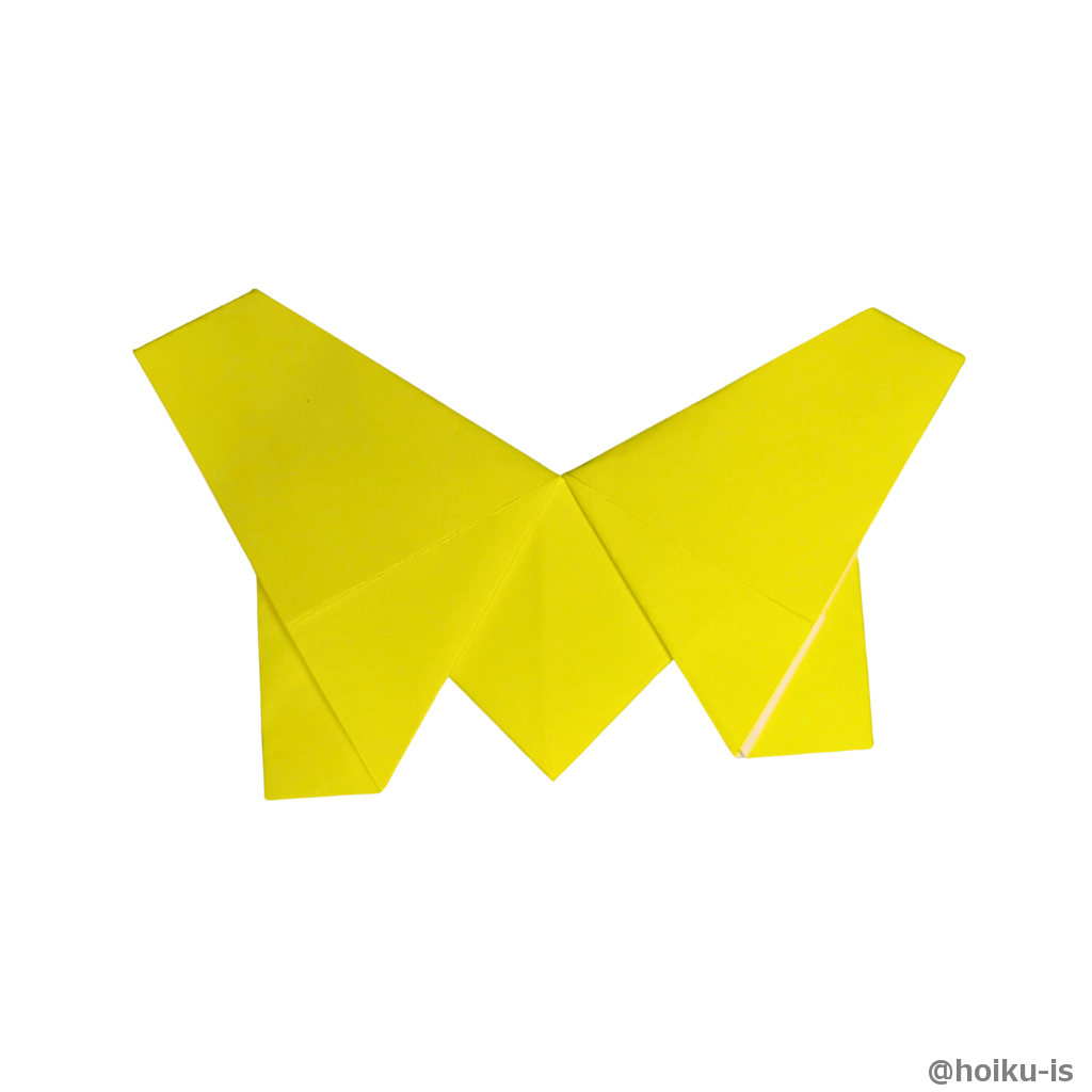 もう一方の辺も開いて折る