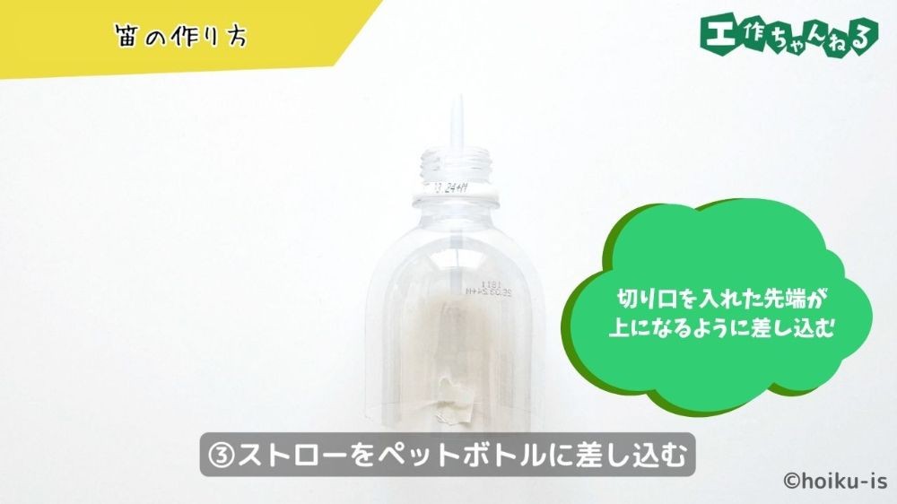 ストローを貼り付ける