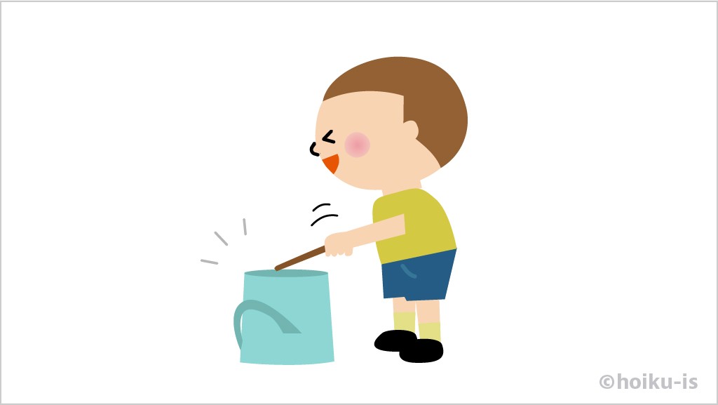 音集めをする子ども