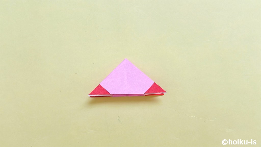 残りの2箇所も、同じように折り込む