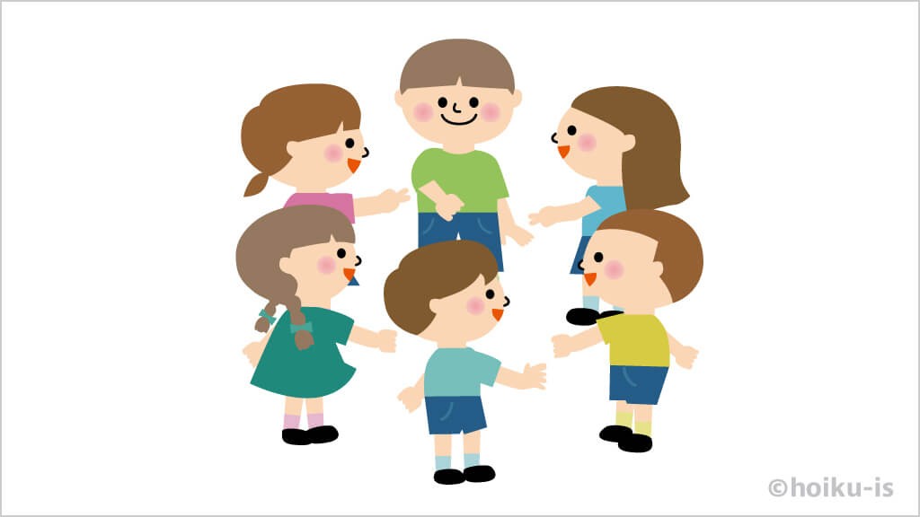 じゃんけんで鬼を決めているところ