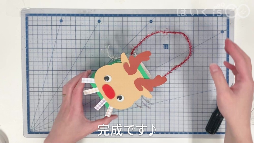 牛乳パックで作るトナカイの小物入れ【製作】完成です♪