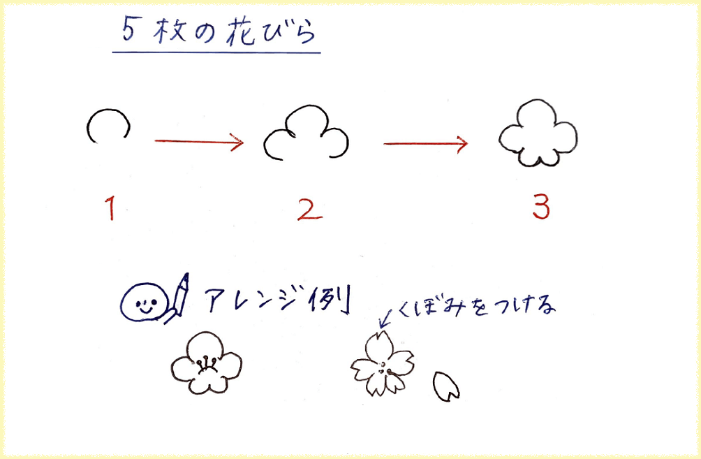 5枚の花びらの花