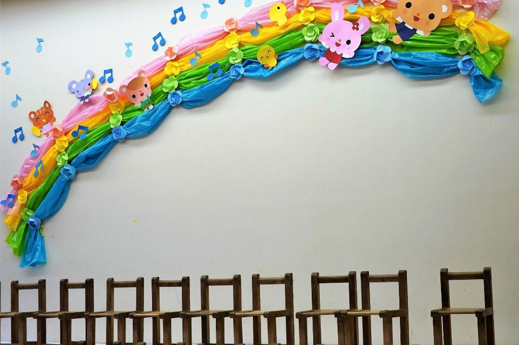 入園式の会場設営