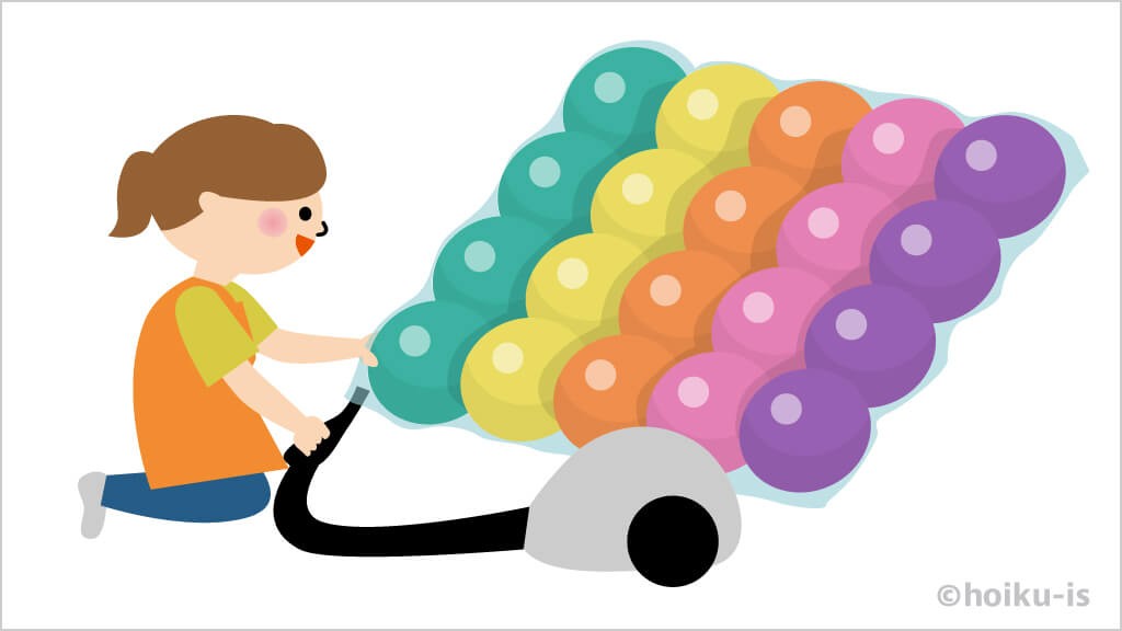 バルーンマットを作る先生のイラスト