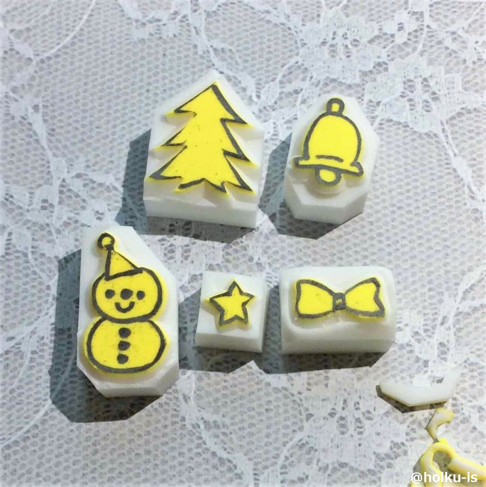 クリスマスの消しゴムはんこ