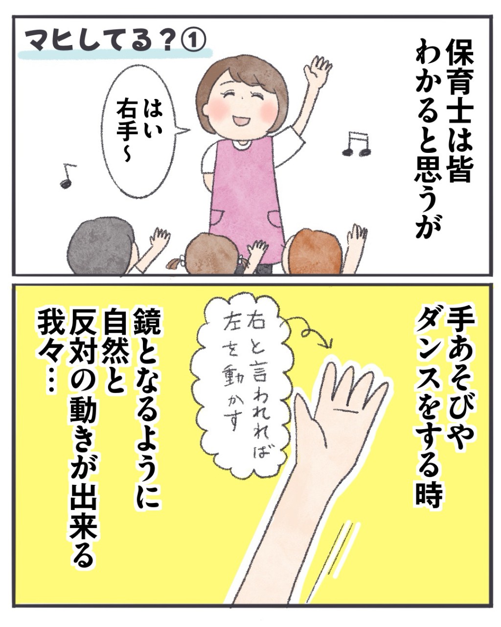 右手と左手が逆になる