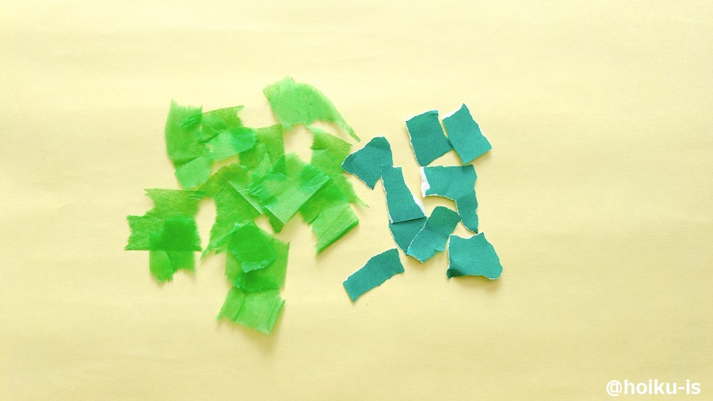 １、花紙・折り紙をちぎる