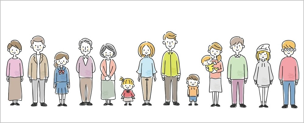 地域の人々のイラスト