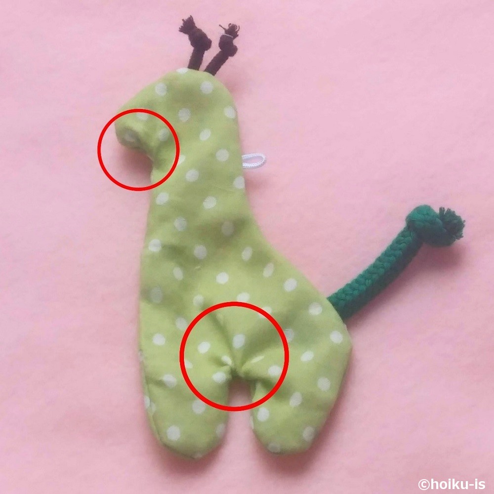 しわの寄ったぬいぐるみ