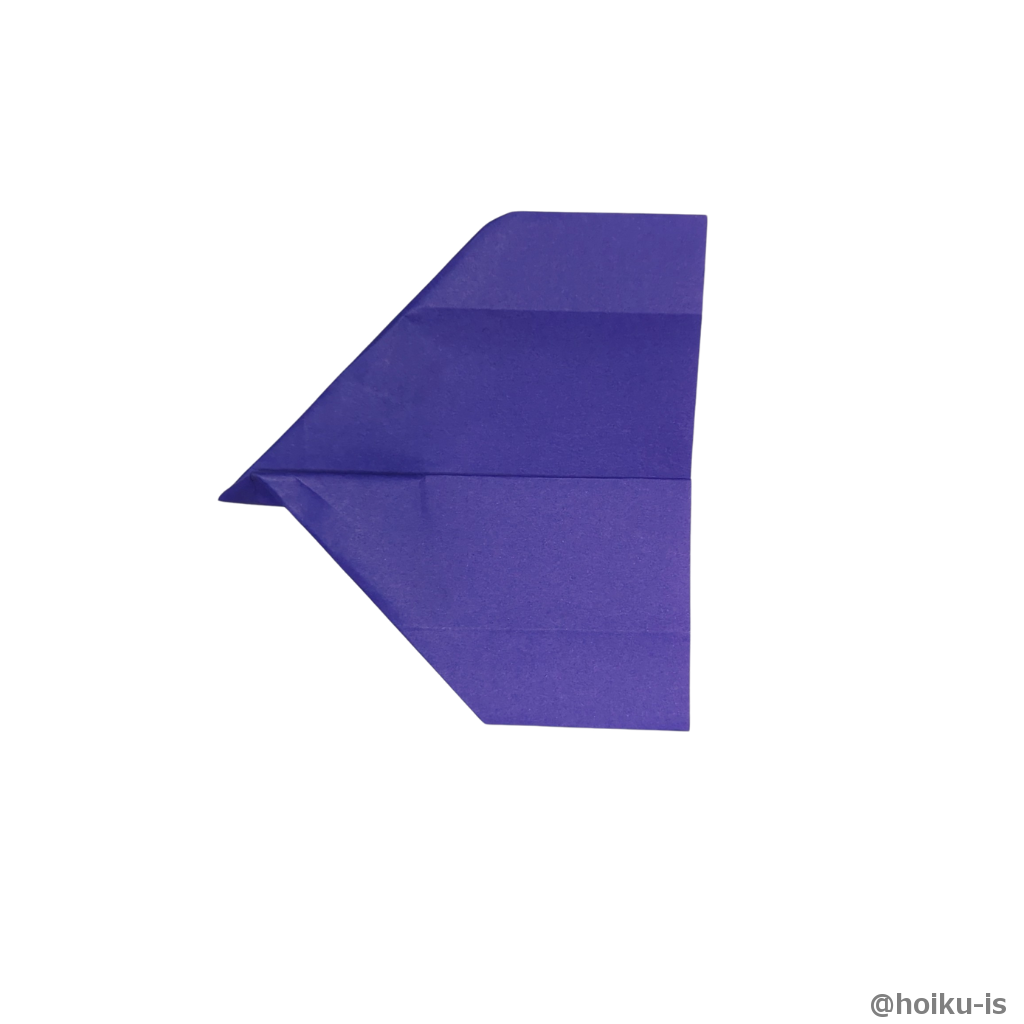 先端の部分が出るように翼の部分を折ります