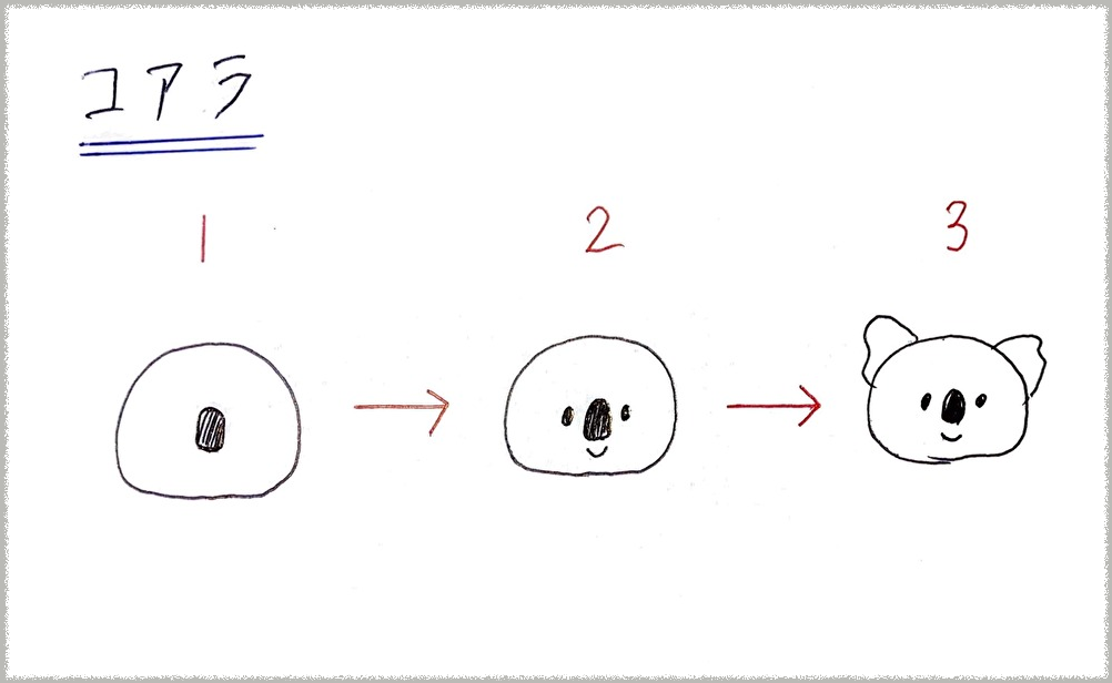 コアラのイラストの描き方