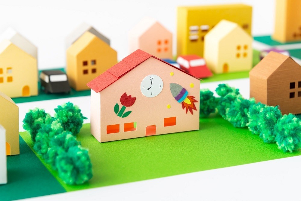 保育園と街の模型