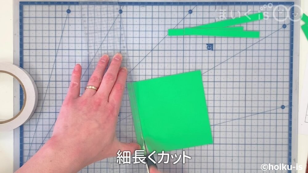 細長くカット