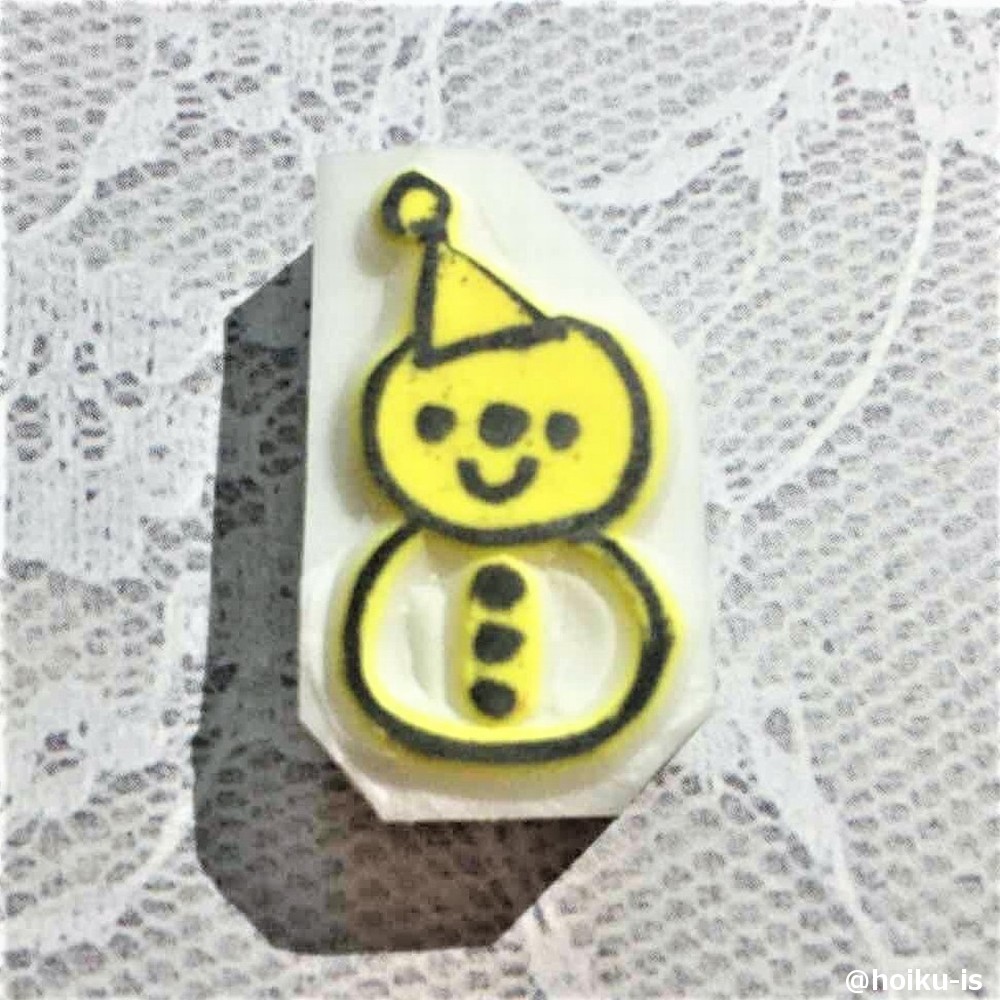 ゆきだるまの消しゴムはんこ
