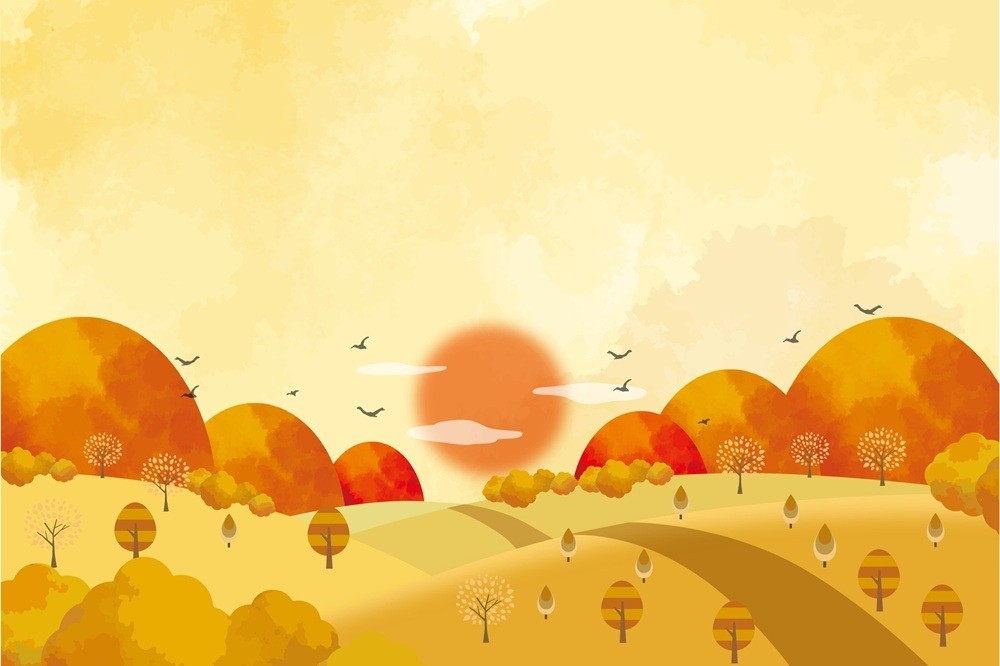 日本の田舎の夕焼けの風景