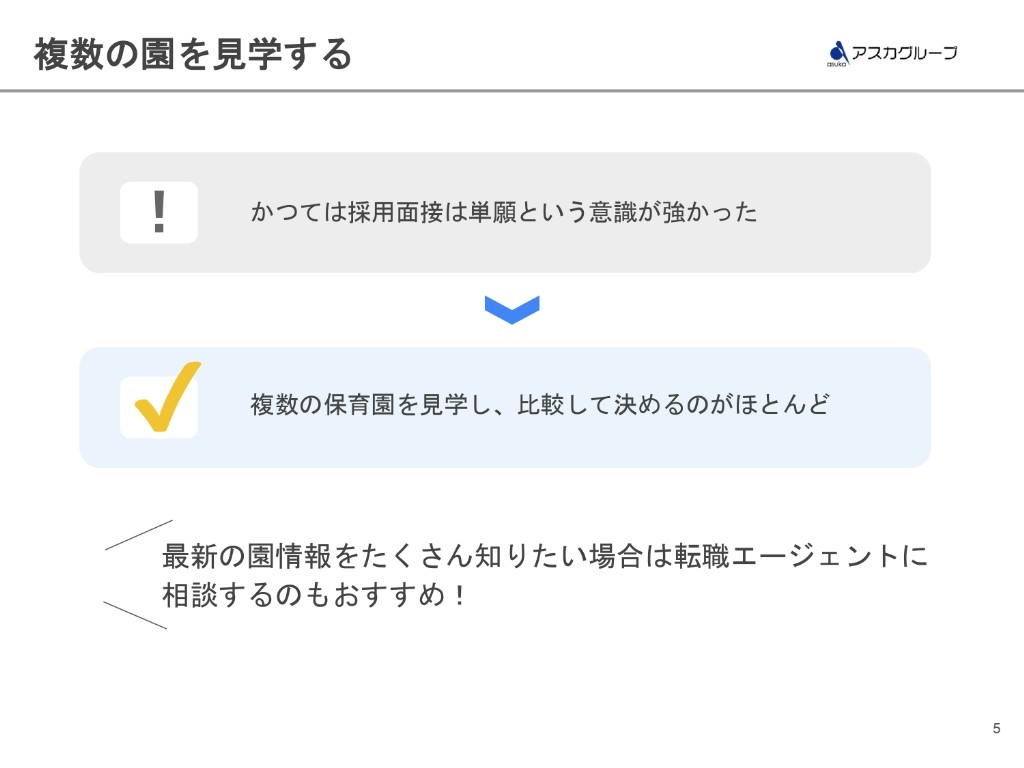 ④「複数の園を見学する」