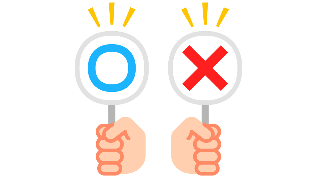 赤と青のカードでやりたいかどうか示す