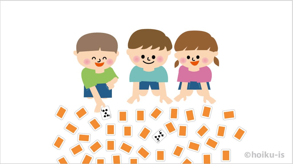 神経衰弱をする子どもたちのイラスト