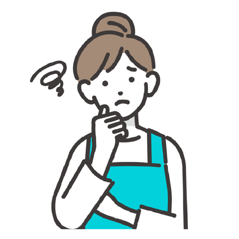 悩む保育士のイラスト