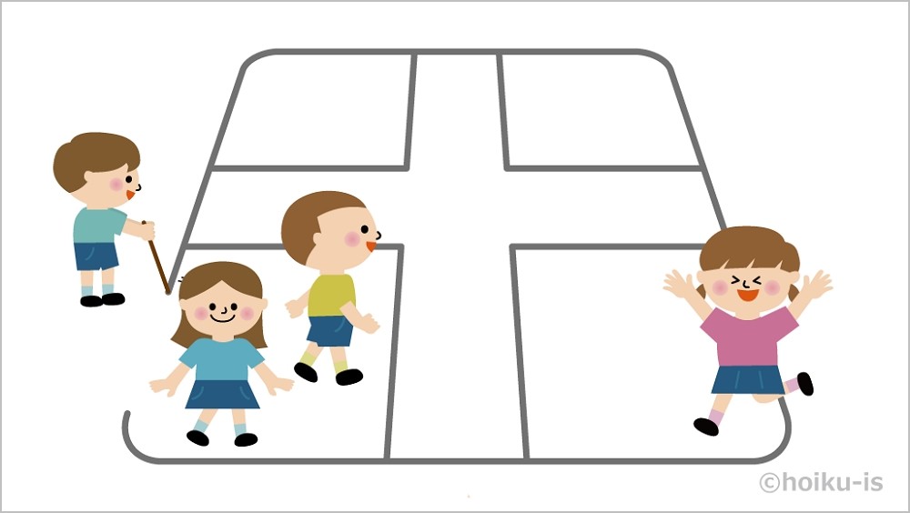 アレンジ鬼ごっこ「十字鬼」の遊び方①