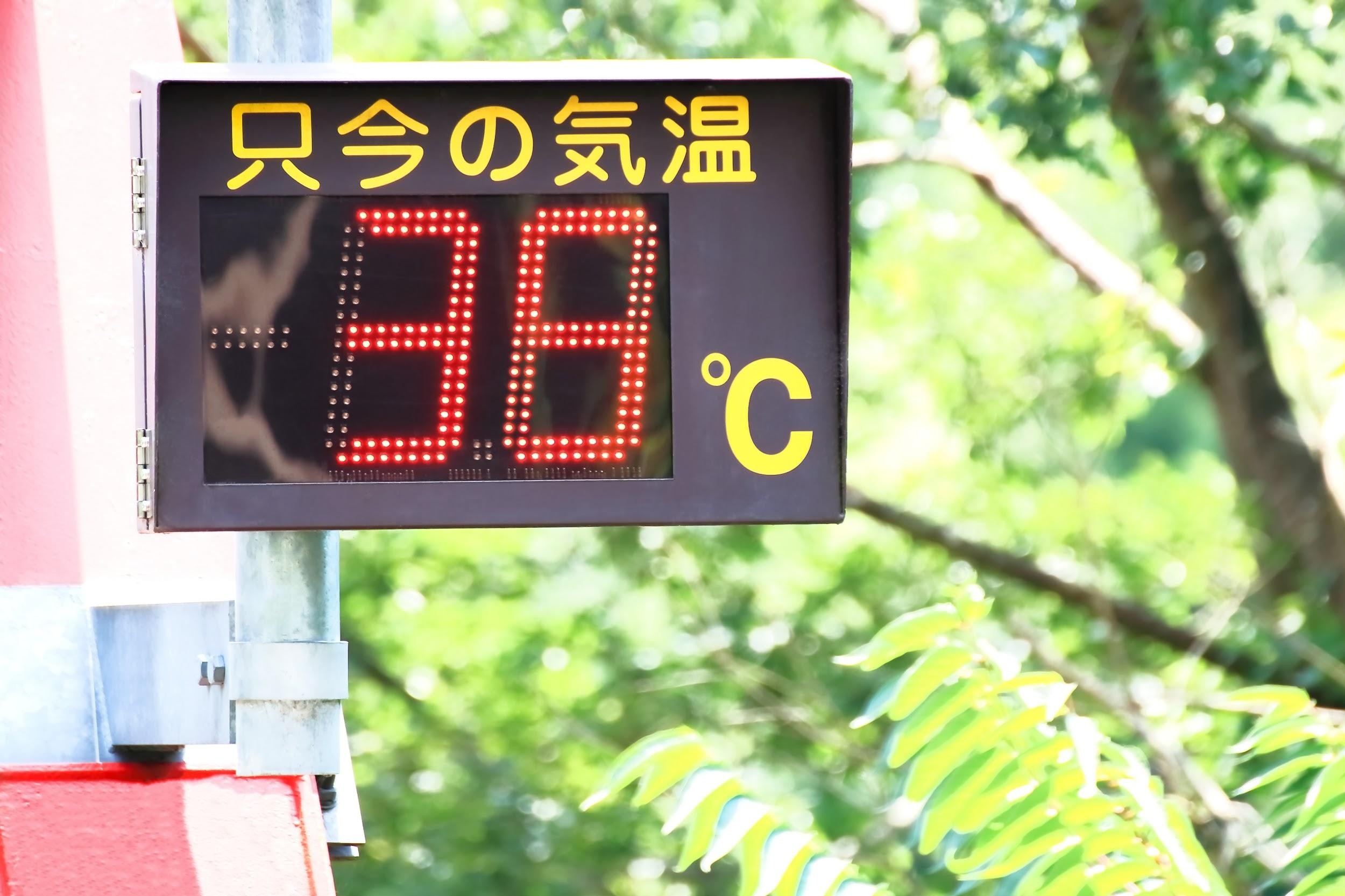 38℃と表示されている温度計