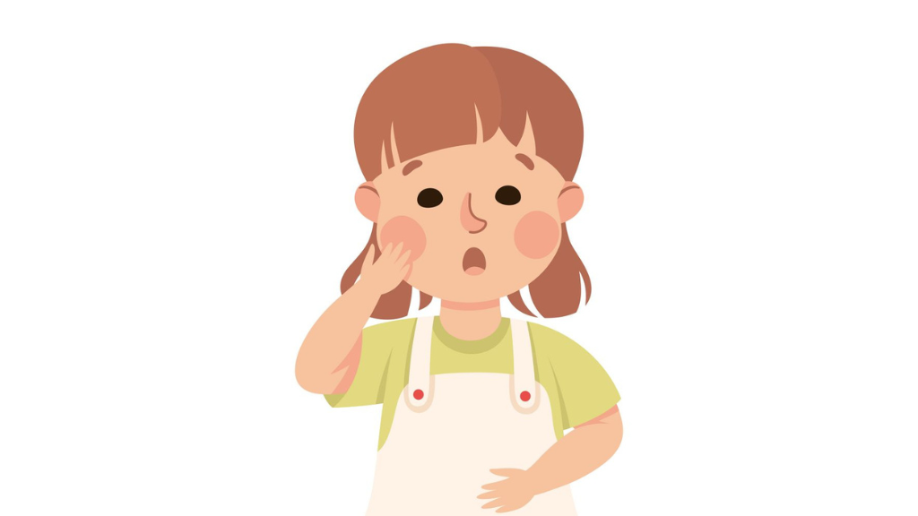 体のパーツを指す子ども