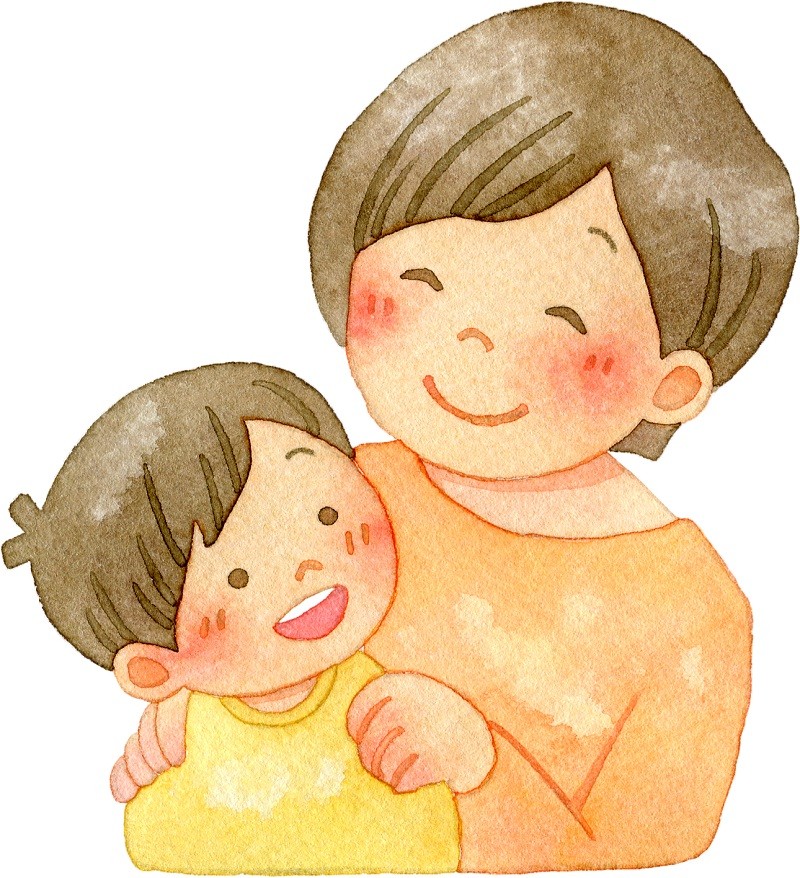 笑顔の保育士と子どものイラスト