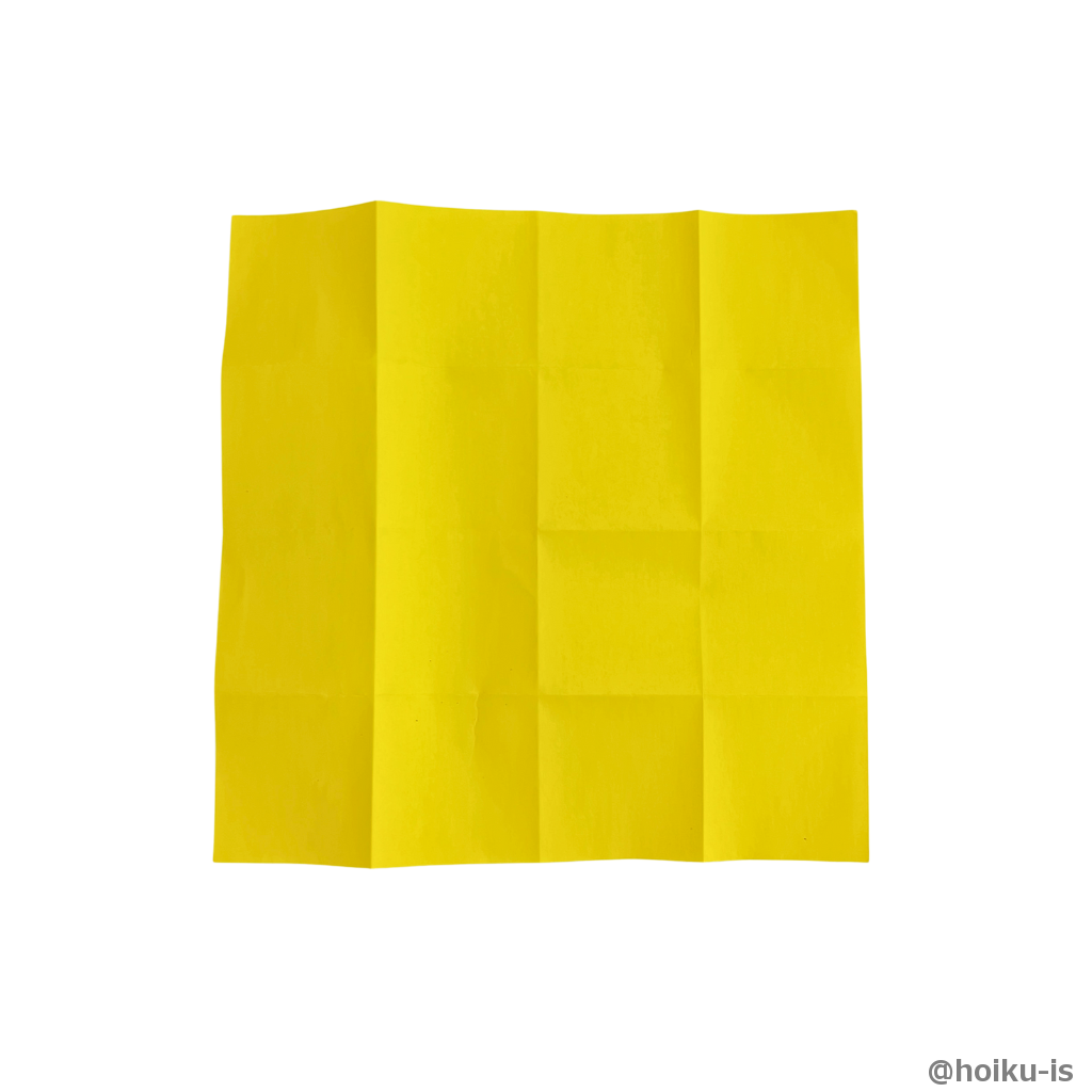 開いて色のついている面を表にします