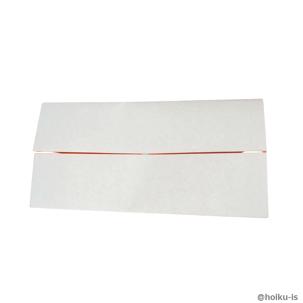 ①で作った折り筋に向かって上下の辺を折り、折り筋をつける