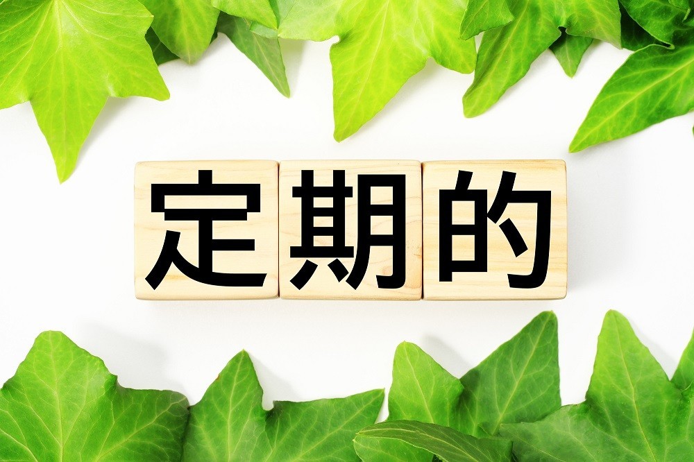 「定期的」と書かれた積み木