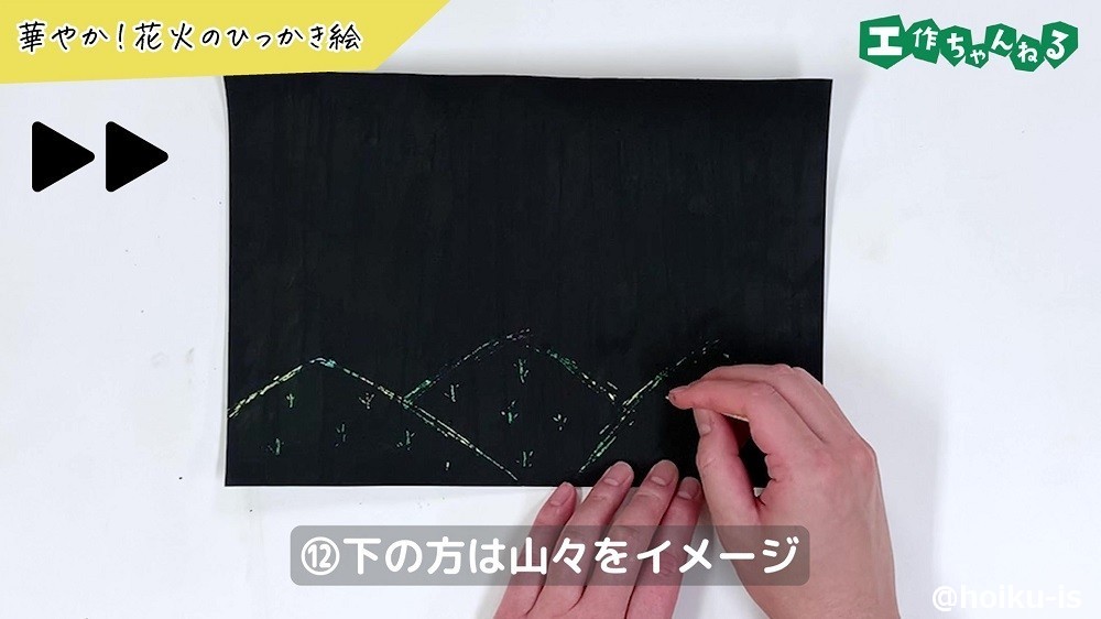 下の方は山々をイメージ