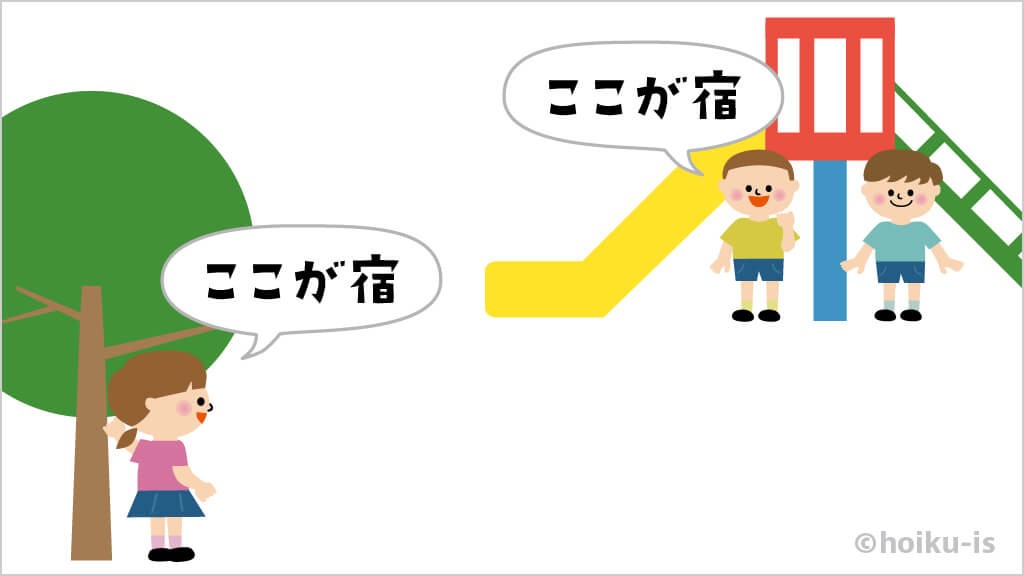 アレンジ鬼ごっこ「宿鬼(やどおに)」の遊び方①