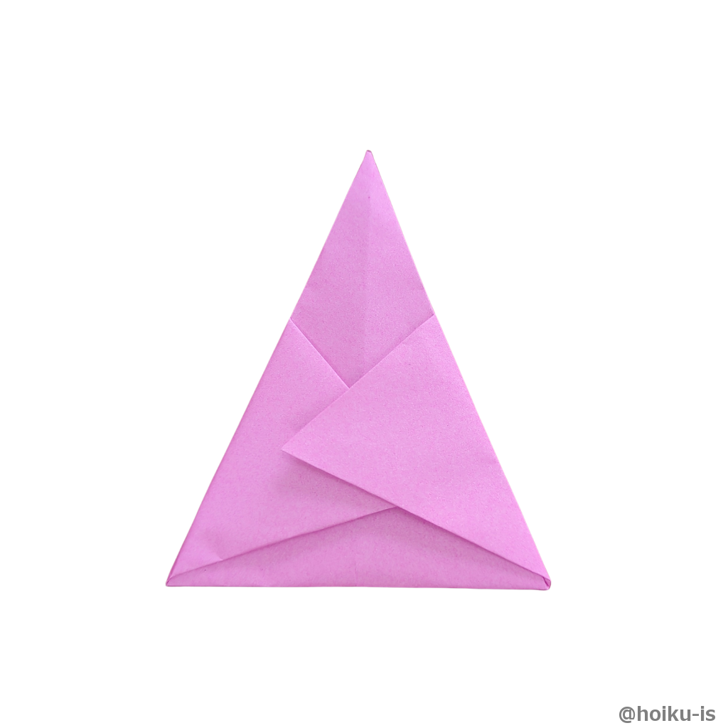 左右の角を辺に沿って左、右の順番で折ります