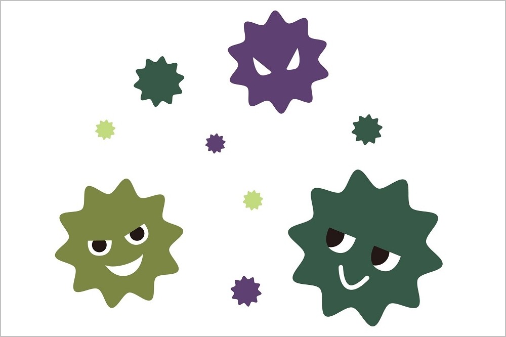 風邪のウイルスのイラスト