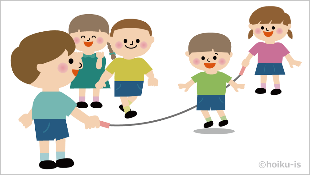 縄跳び遊び「お嬢さんお入んなさい」の遊び方手順①