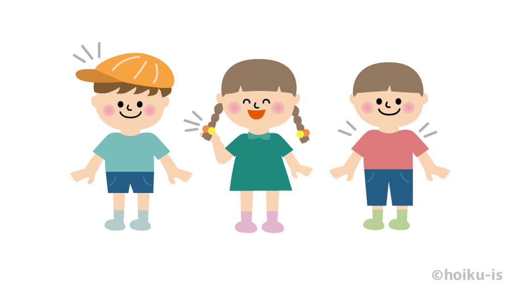 服装を少し変えている子どもたち