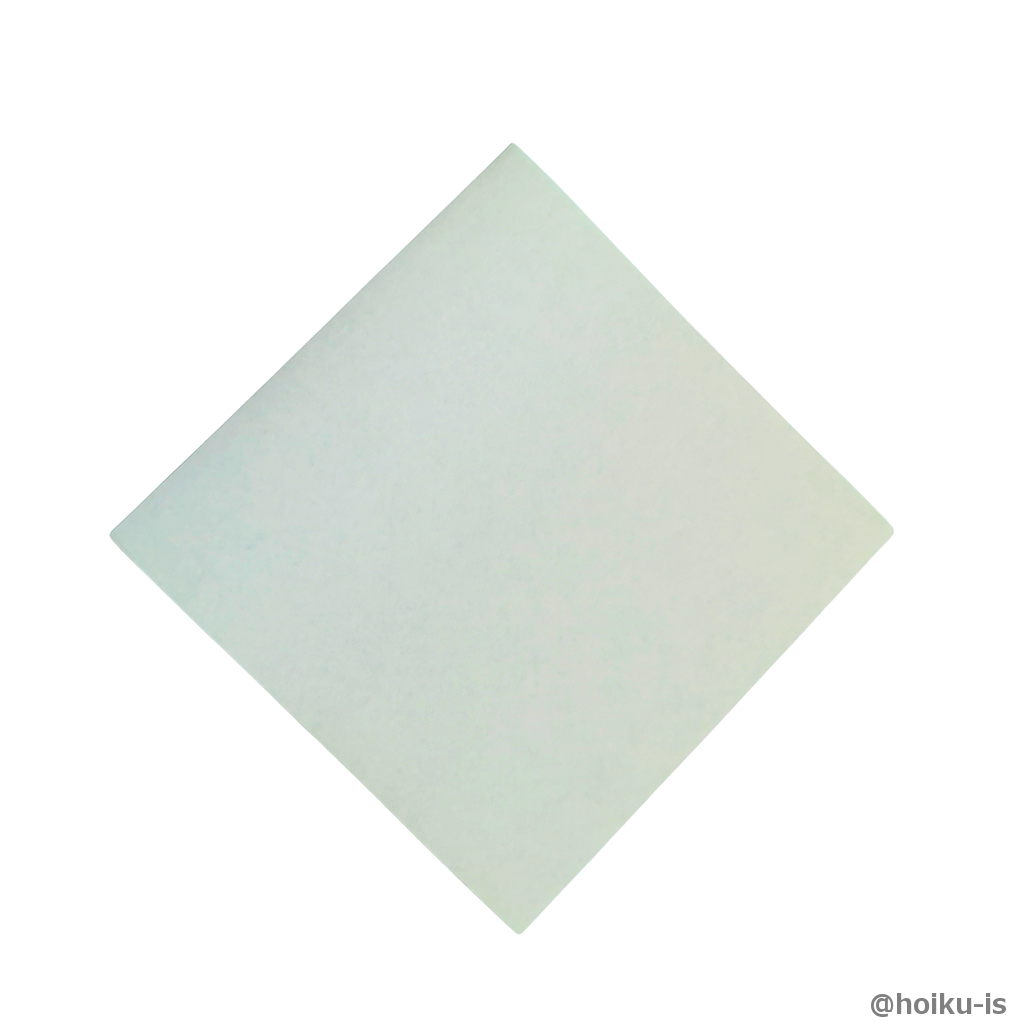 折り紙を裏返して半分に折る