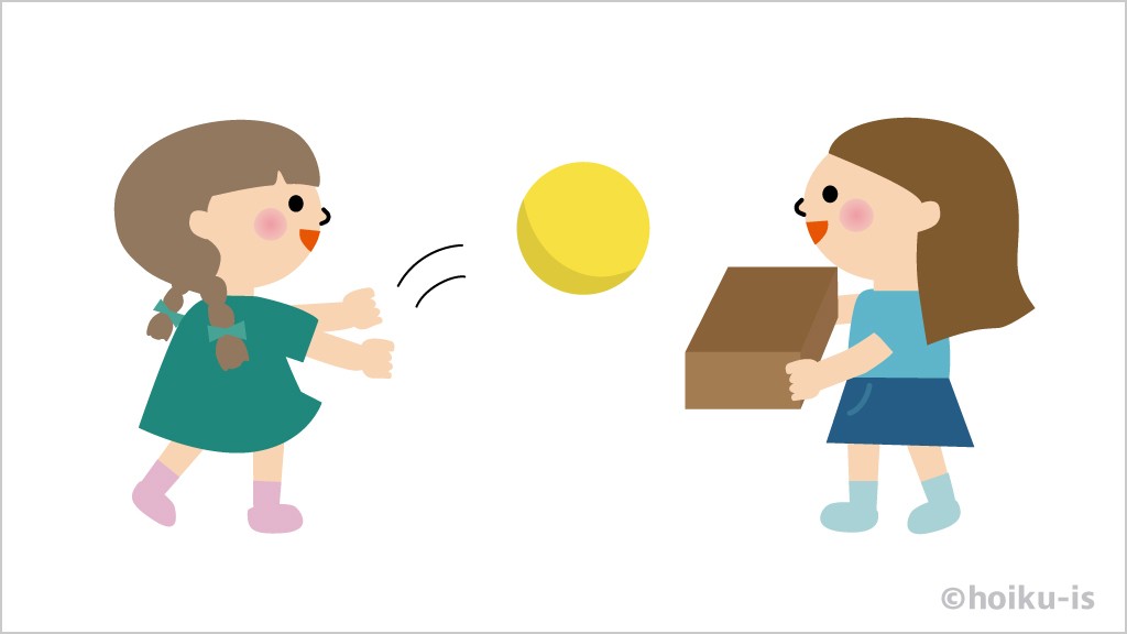 ボールキャッチをしている子ども